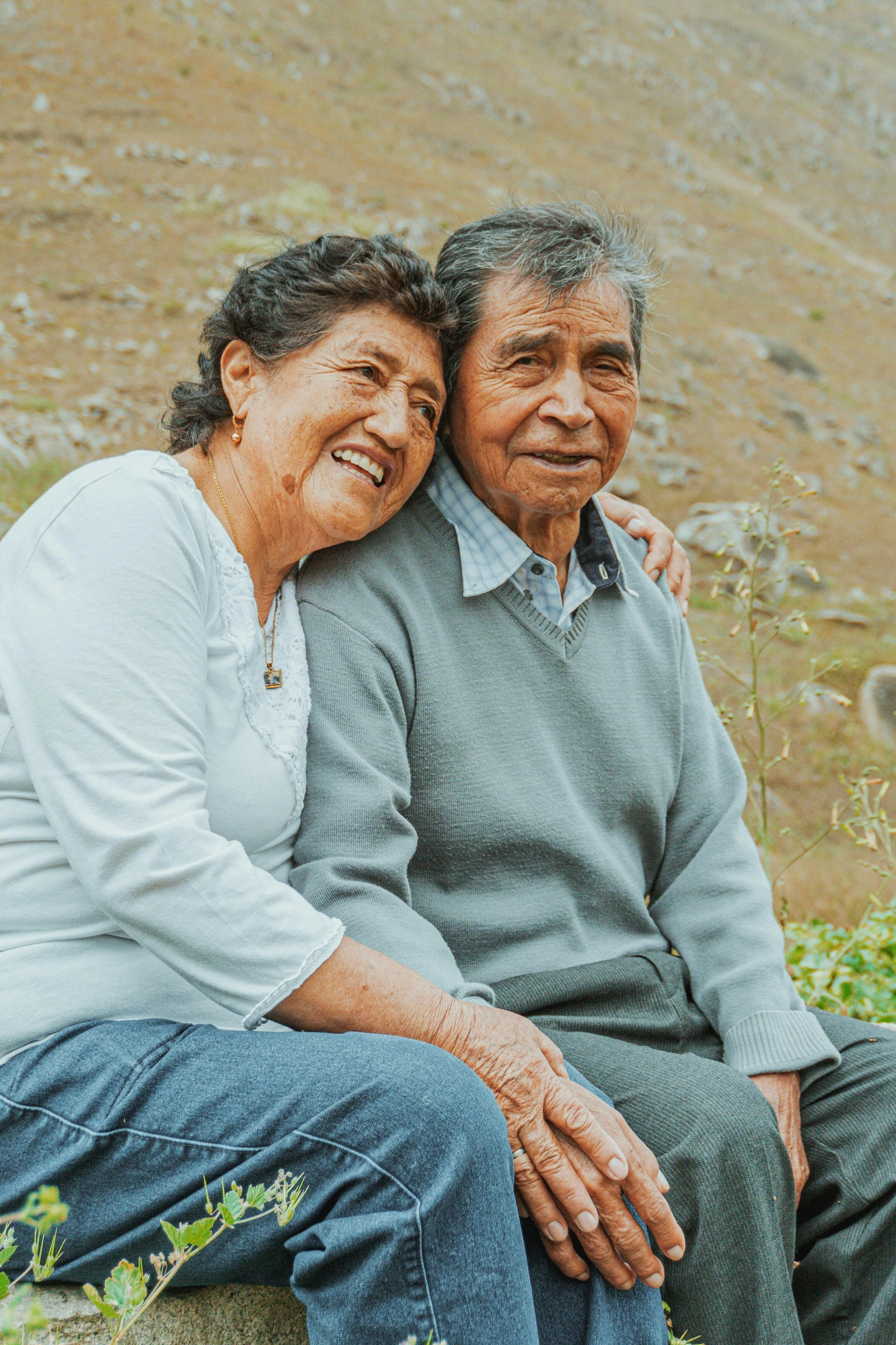 An older Indian couple together